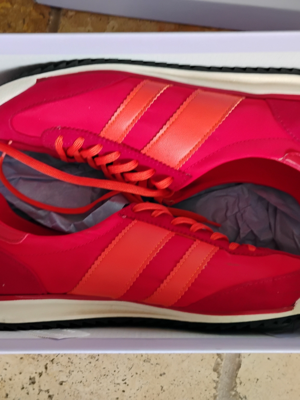 Madden Girl Pink Sneakers with Orange Stripes